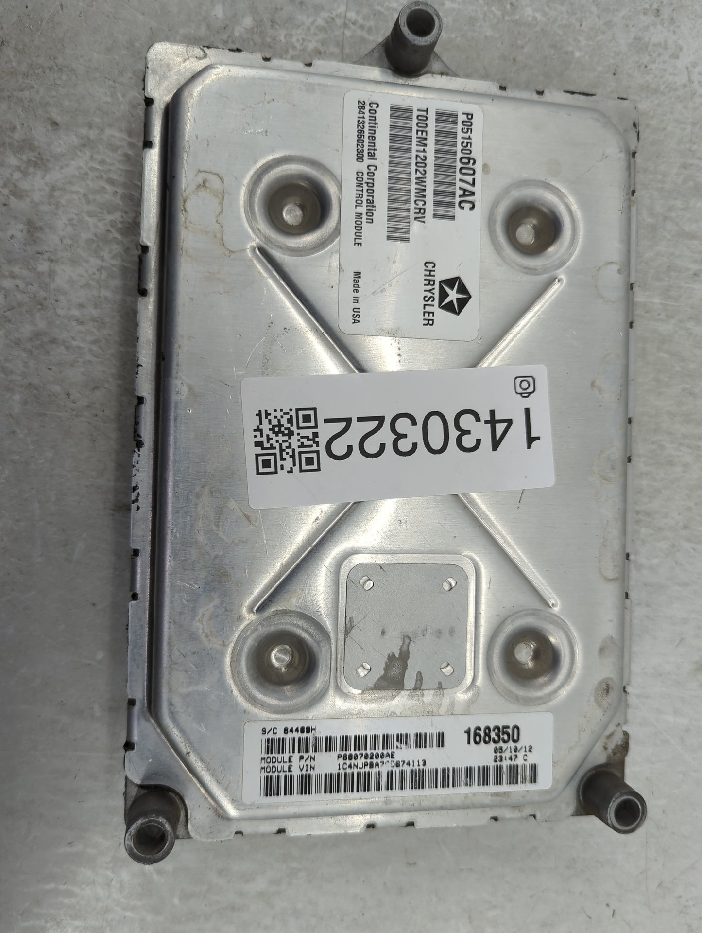 2012 Jeep Patriot PCM Engine Control Computer ECU ECM PCU OEM P/N:P05150607AC T00EM1202WMCRV, P68070200AE, 168350 Fits OEM U