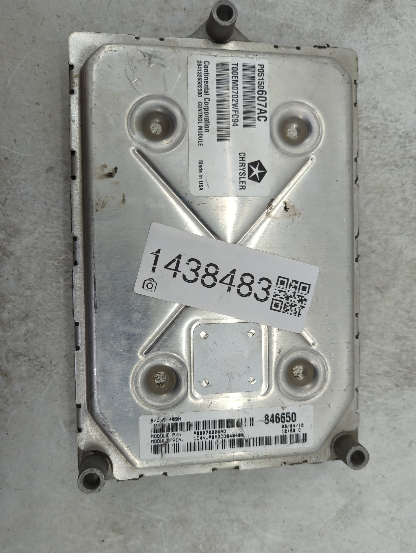 2012 Jeep Patriot PCM Engine Control Computer ECU ECM PCU OEM P/N:P05150607AC T00EM0702WFC94, P68070266AD Fits OEM Used Auto