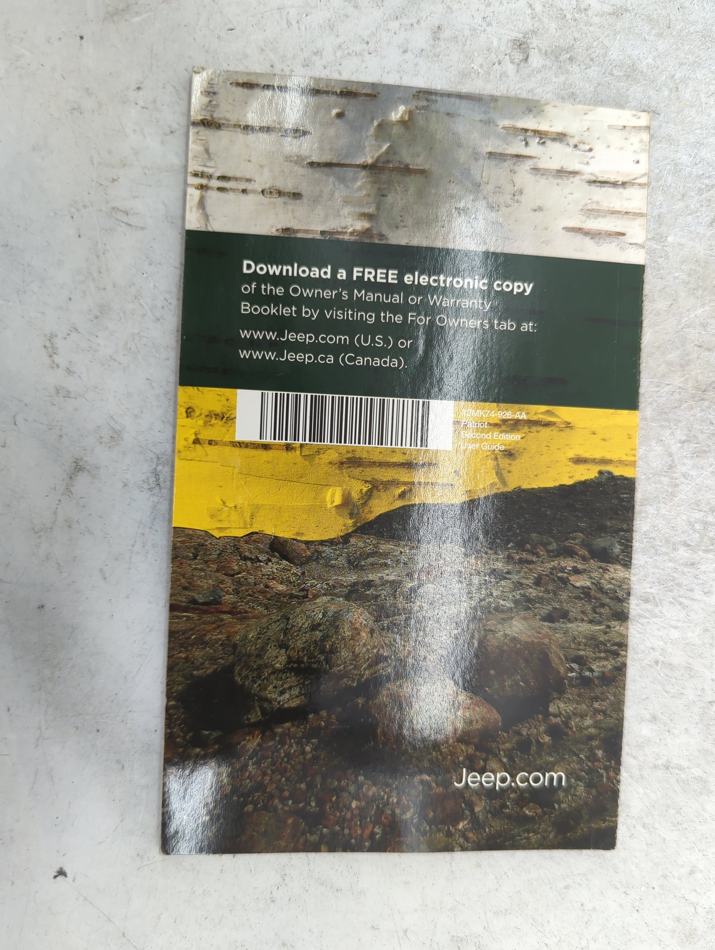 2012 Jeep Patriot Owners Manual Book Guide P/N:12MK74-926-AA OEM Used Auto Parts - Oemusedautoparts1.com