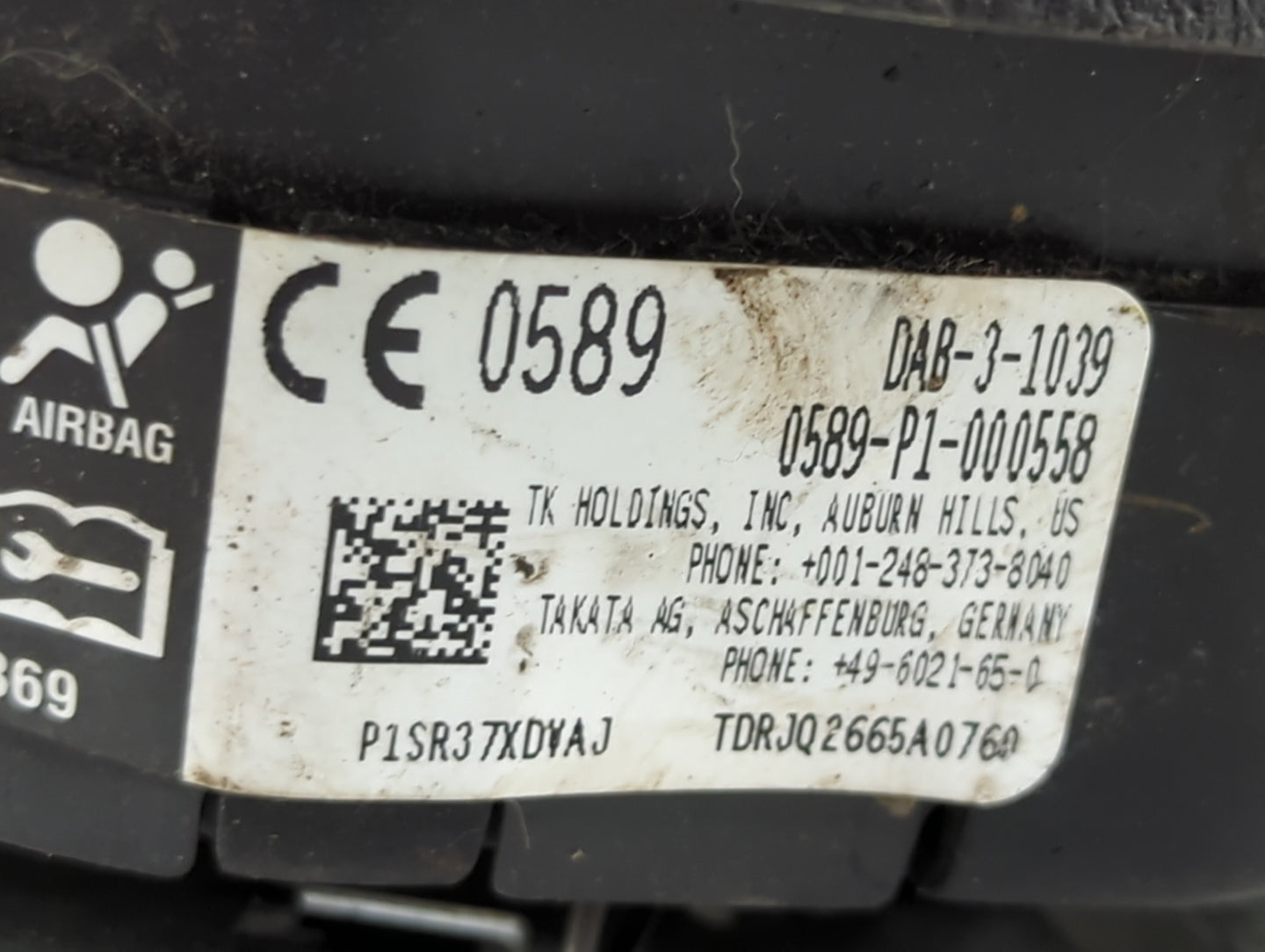 2011-2017 Jeep Patriot Air Bag Driver Left Steering Wheel Mounted 1466582 - Oemusedautoparts1.com