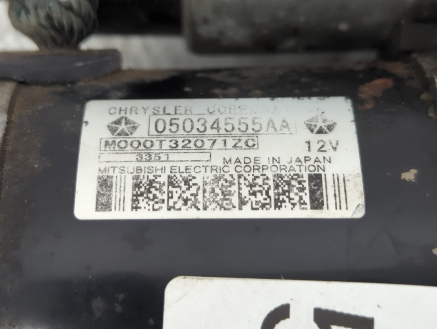 2007-2017 Jeep Patriot Car Starter Motor Solenoid OEM P/N:M000T32071ZC 05034555AA Fits OEM Used Auto Parts - Oemusedautopart