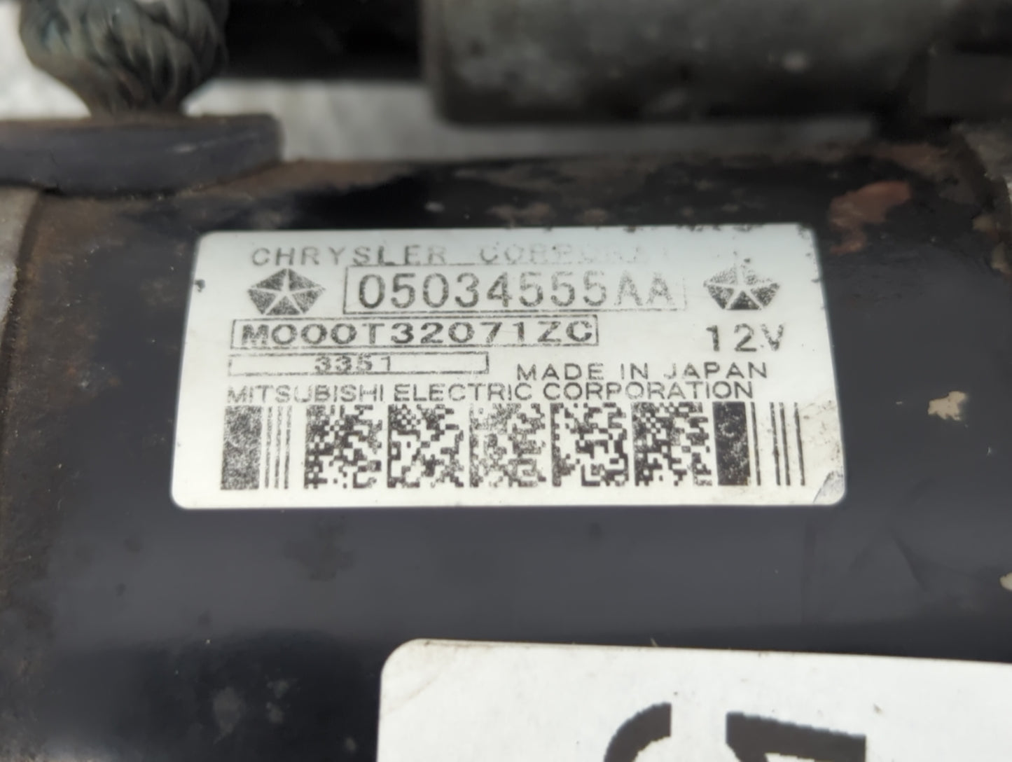 2007-2017 Jeep Patriot Car Starter Motor Solenoid OEM P/N:M000T32071ZC 05034555AA Fits OEM Used Auto Parts - Oemusedautopart
