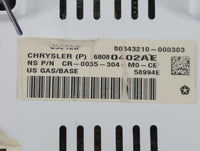 2011-2012 Jeep Patriot Instrument Cluster Speedometer Gauges P/N:68080402AE 5007320 Miles: Fits Fits 2011 2012 OEM Used Auto