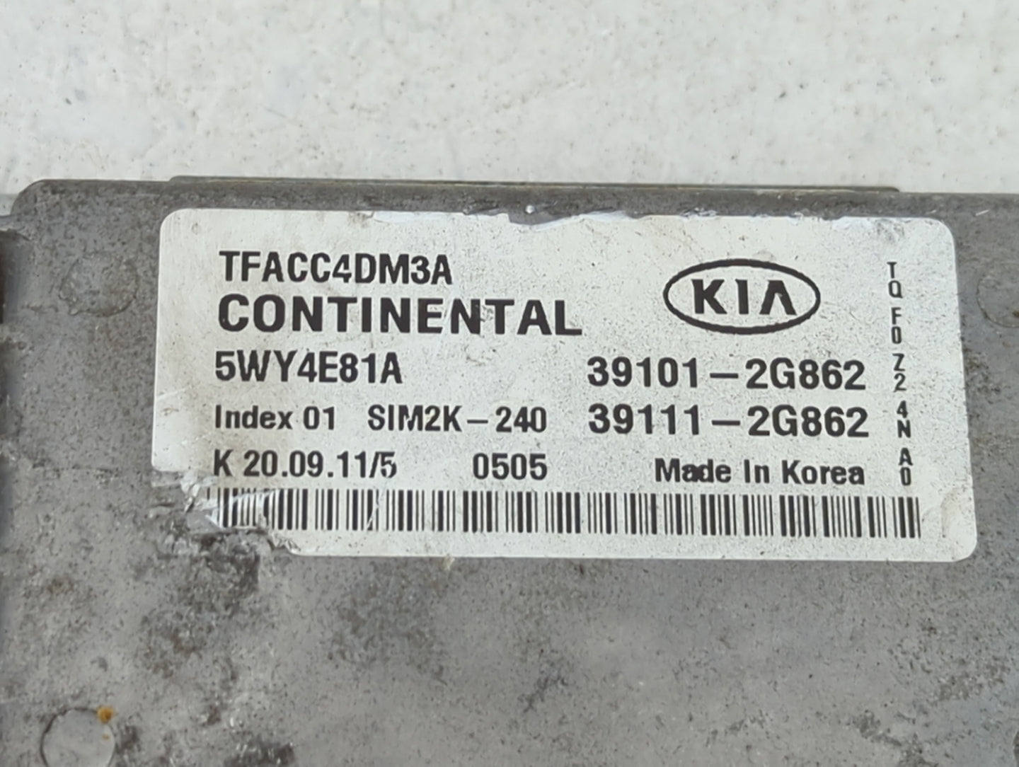 2011-2013 Kia Optima PCM Engine Control Computer ECU ECM PCU OEM P/N:TFACC4DM3A 5WY4E81A, 39101-2G862 Fits Fits 2011 2012 20