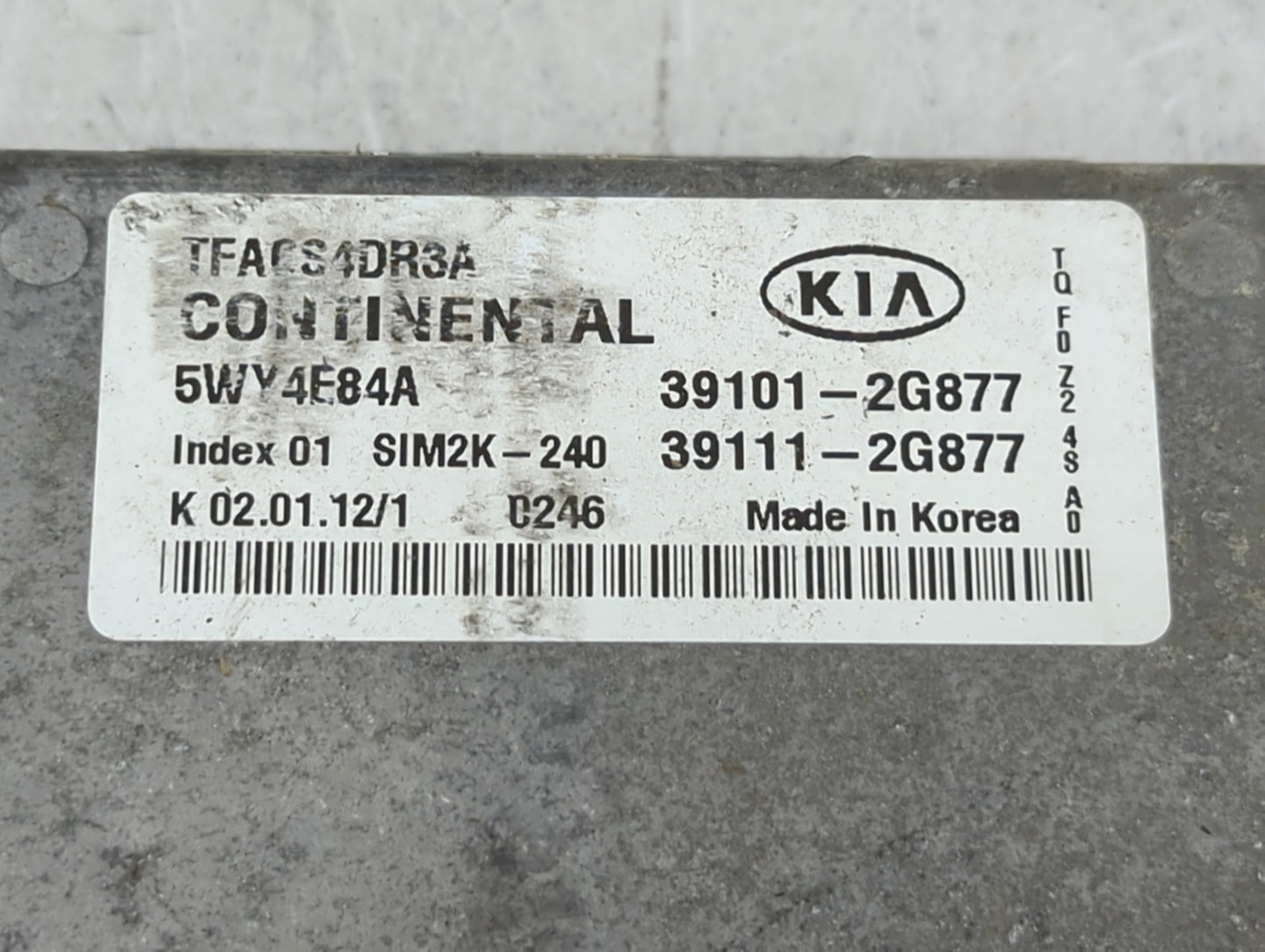 2011-2013 Kia Optima PCM Engine Control Computer ECU ECM PCU OEM P/N:39101-2G877 39111-2G877, 5WY4E84A Fits Fits 2011 2012 2