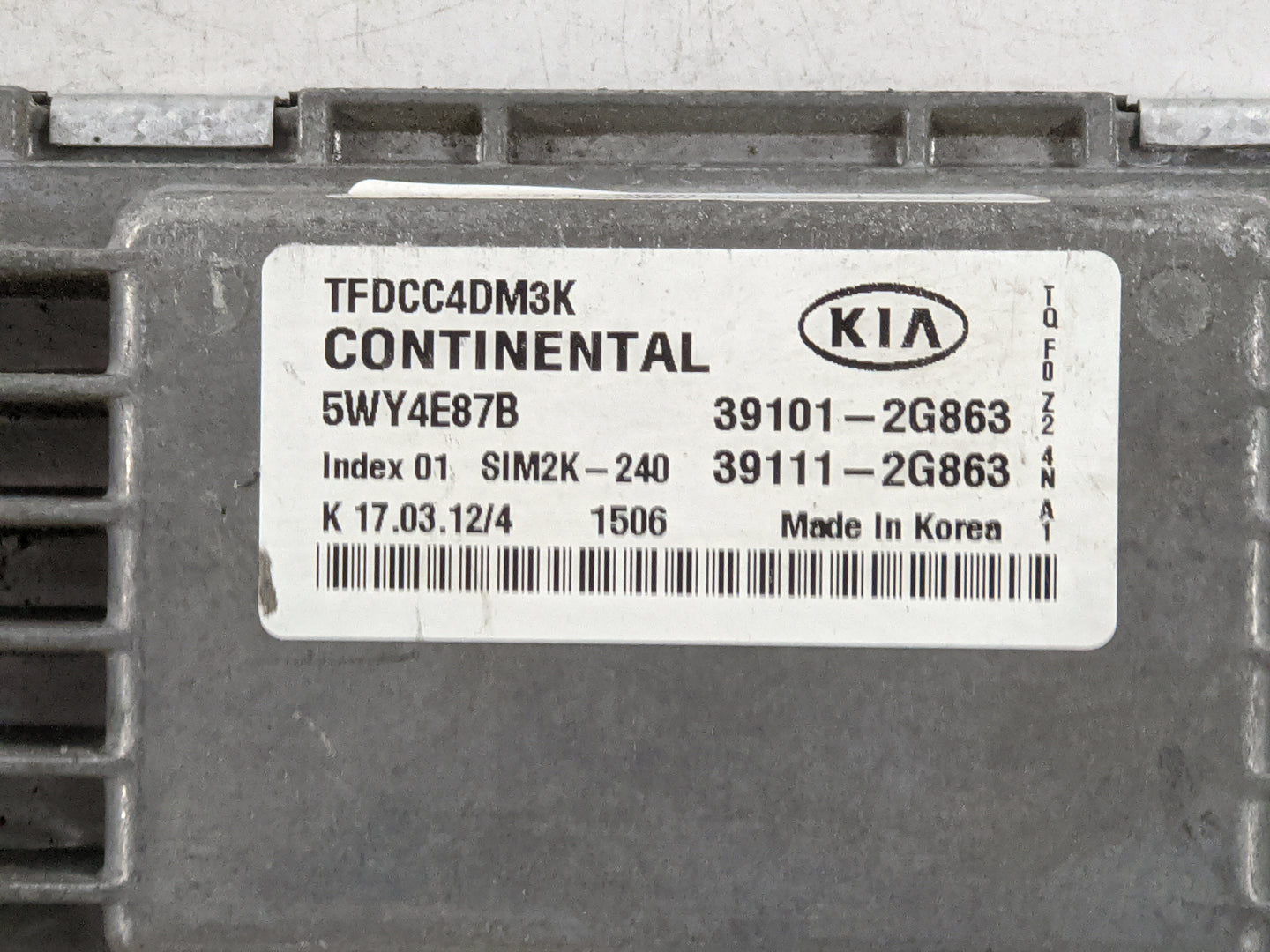 2011-2013 Kia Optima PCM Engine Control Computer ECU ECM PCU OEM P/N:39101-2G863 39111-2G863, 5WY4E87B Fits Fits 2011 2012 2