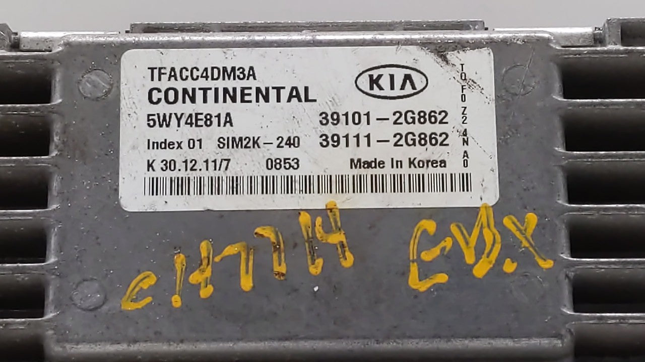 2011-2013 Kia Optima PCM Engine Control Computer ECU ECM PCU OEM P/N:39101-2G862 39111-2G862, 39101-2G861 Fits Fits 2011 201