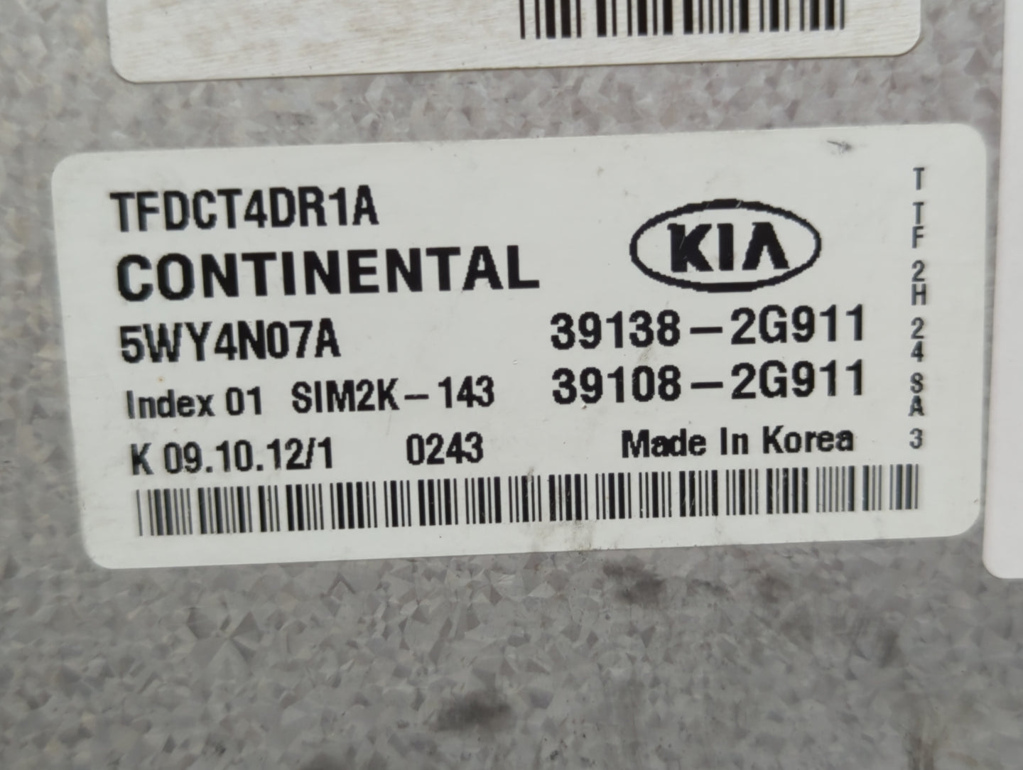 2011-2013 Kia Optima PCM Engine Control Computer ECU ECM PCU OEM P/N:39108-2G912 39138-2G912, 39138-2G910 Fits Fits 2011 201