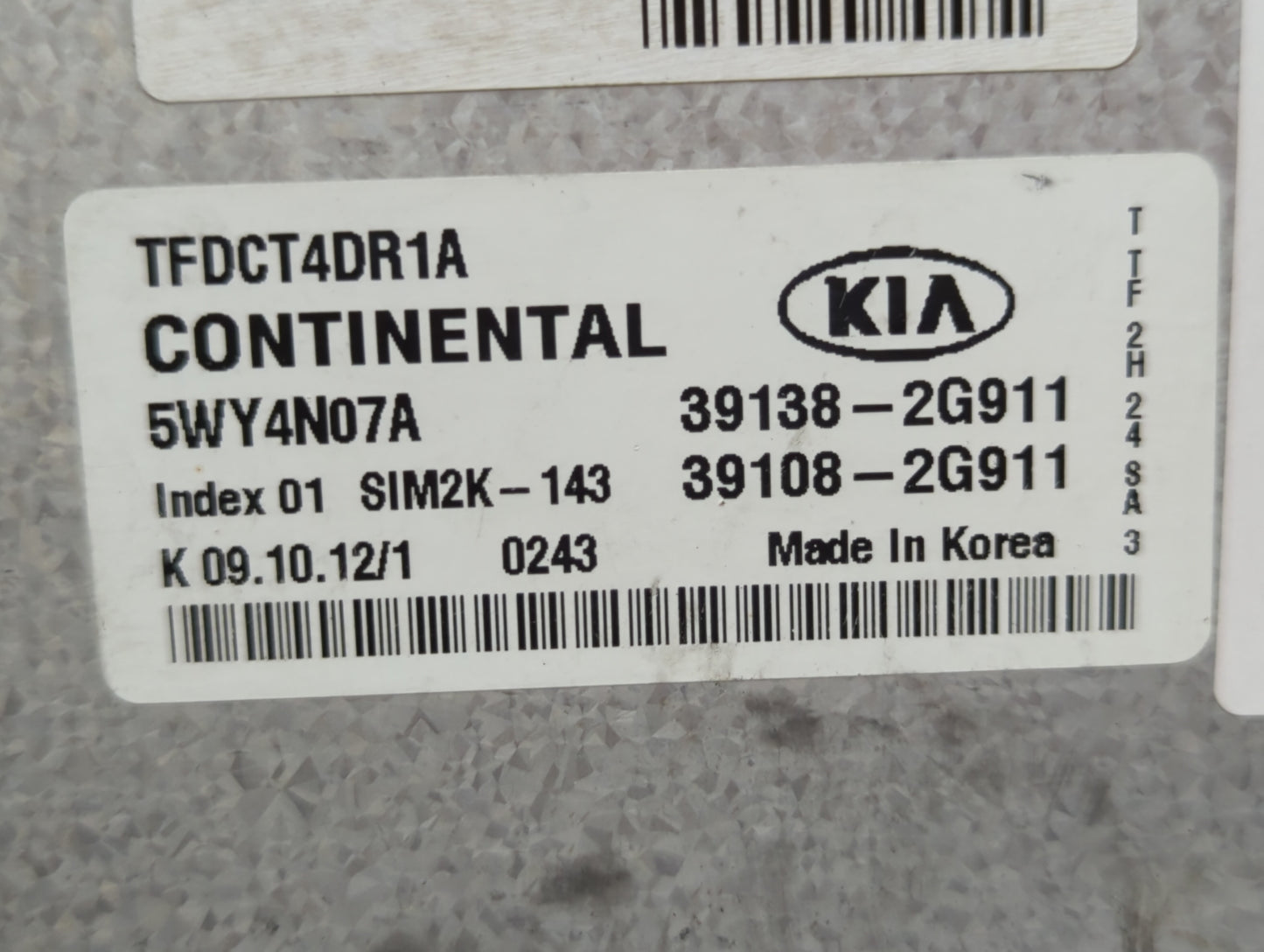 2011-2013 Kia Optima PCM Engine Control Computer ECU ECM PCU OEM P/N:39108-2G912 39138-2G912, 39138-2G910 Fits Fits 2011 201