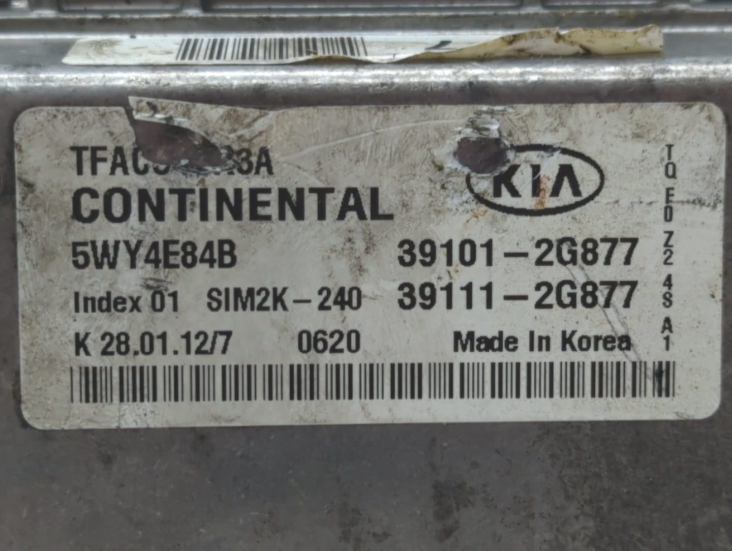 2011-2013 Kia Optima PCM Engine Control Computer ECU ECM PCU OEM P/N:39111-2G877 39101-2G877, 39101-2G879 Fits Fits 2011 201