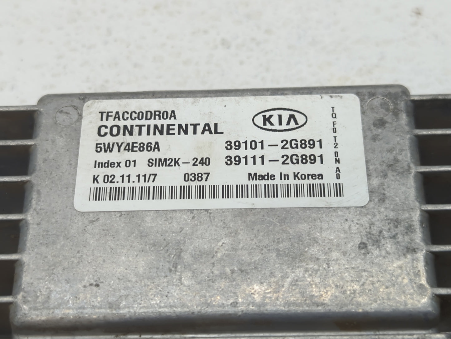 2011-2013 Kia Optima PCM Engine Control Computer ECU ECM PCU OEM P/N:39111-2G893 39101-2G893, 39111-2G867 Fits Fits 2011 201