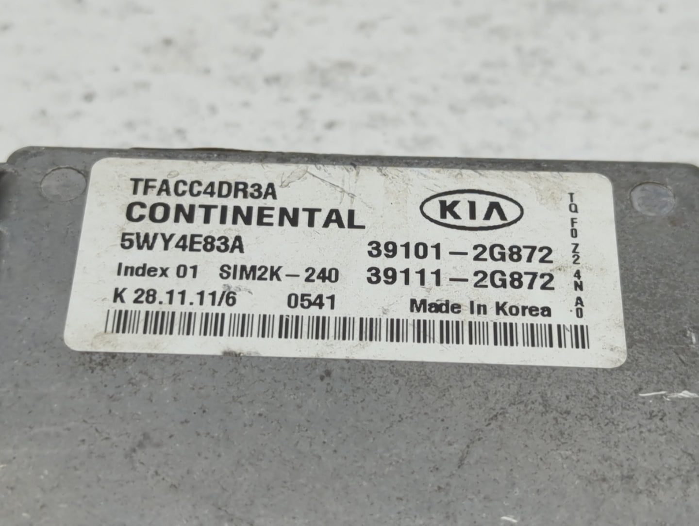 2011-2013 Kia Optima PCM Engine Control Computer ECU ECM PCU OEM P/N:39111-2G872 39101-2G872, 39131-2EHA7 Fits Fits 2011 201
