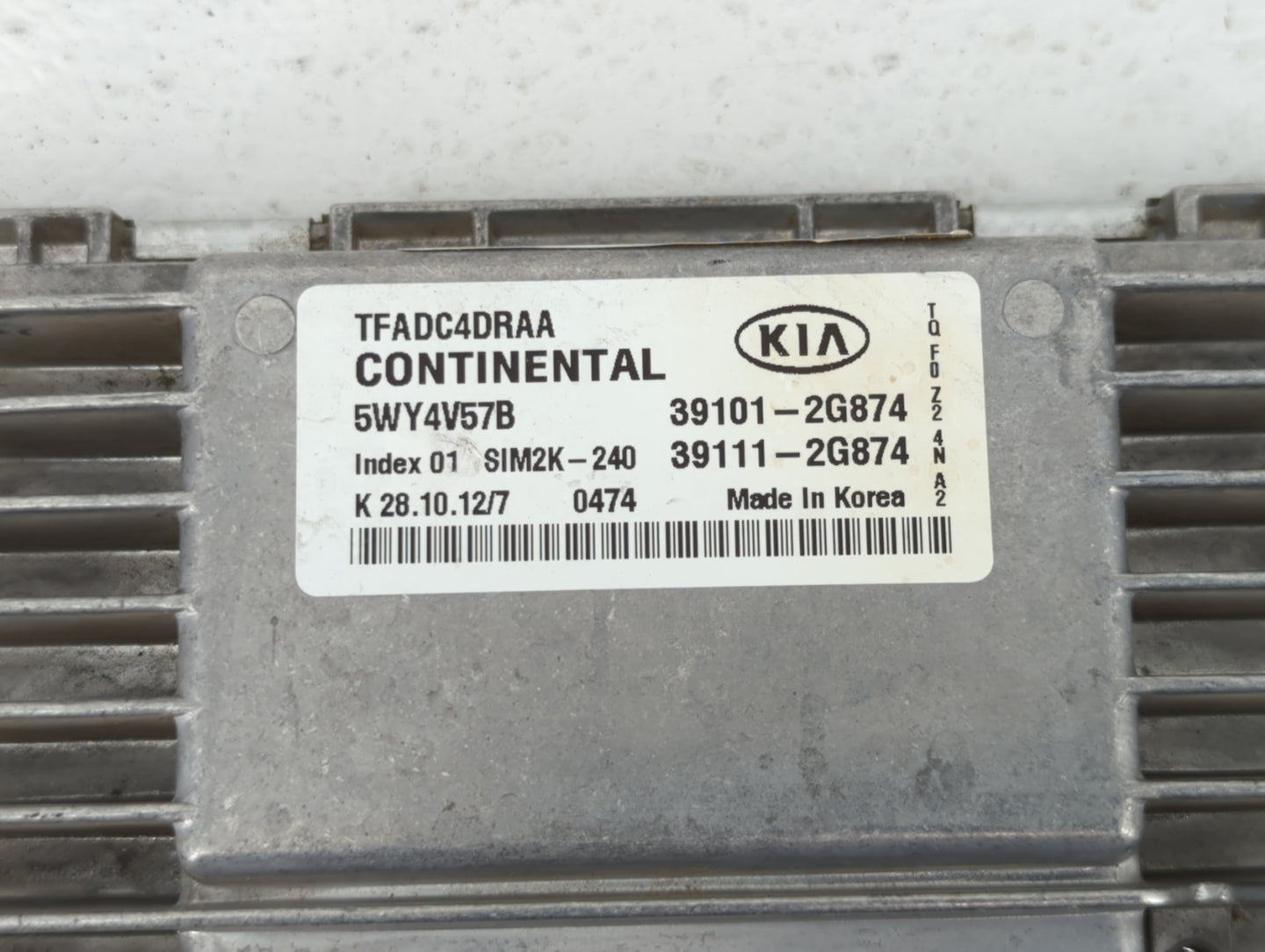 2011-2013 Kia Optima PCM Engine Control Computer ECU ECM PCU OEM P/N:39111-2G874 39101-2G874, 39101-2G877 Fits Fits 2011 201