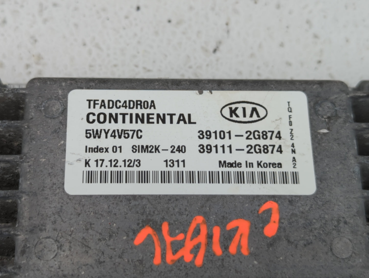 2011-2013 Kia Optima PCM Engine Control Computer ECU ECM PCU OEM P/N:39111-2G874 39101-2G874, 39111-2G864 Fits Fits 2011 201
