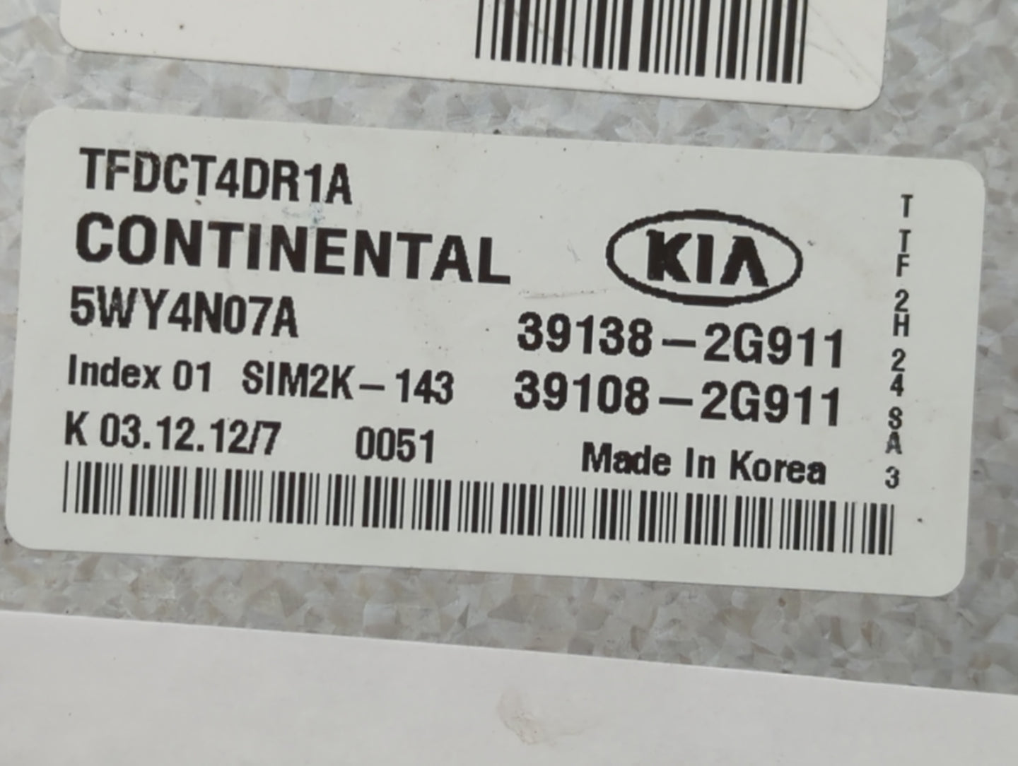 2011-2013 Kia Optima PCM Engine Control Computer ECU ECM PCU OEM P/N:39108-2G911 39138-2G911 Fits Fits 2011 2012 2013 OEM Us