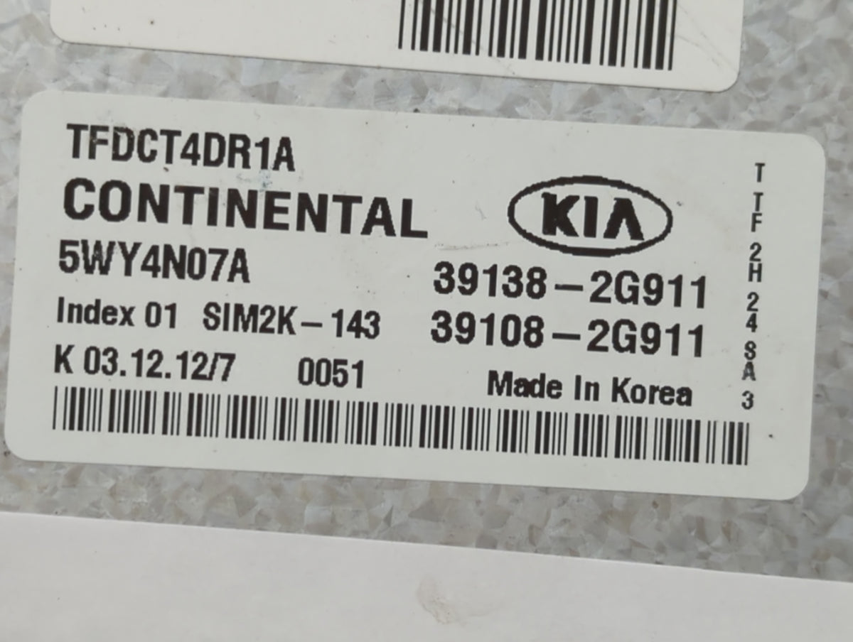 2011-2013 Kia Optima PCM Engine Control Computer ECU ECM PCU OEM P/N:39108-2G911 39138-2G911 Fits 2011 2012 2013 OEM Used Au