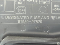 2011-2013 Kia Optima Fusebox Fuse Box Panel Relay Module P/N:91950-2T870 Fits Fits 2011 2012 2013 OEM Used Auto Parts - Oemu