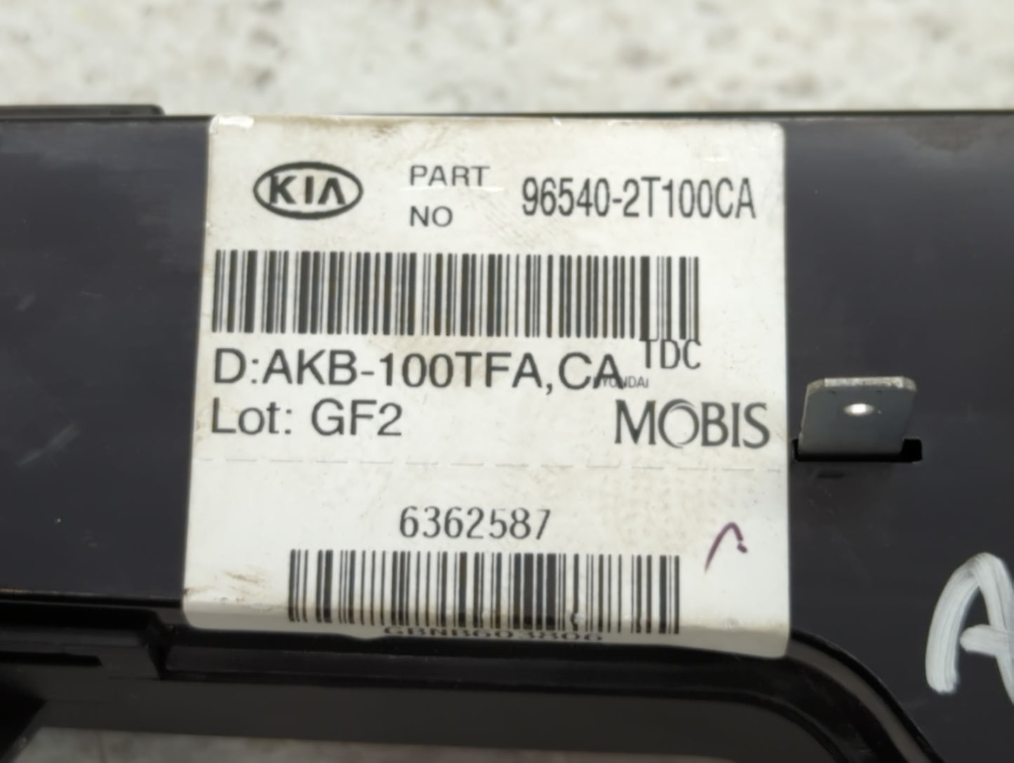 2011-2013 Kia Optima Radio AM FM Cd Player Receiver Replacement P/N:96560-2T100CA Fits Fits 2011 2012 2013 OEM Used Auto Par