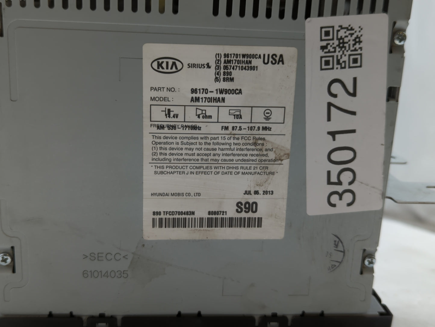 2012-2015 Kia Rio Radio AM FM Cd Player Receiver Replacement P/N:96170-1W950CA 96170-1W900CA Fits Fits 2012 2013 2014 2015 O