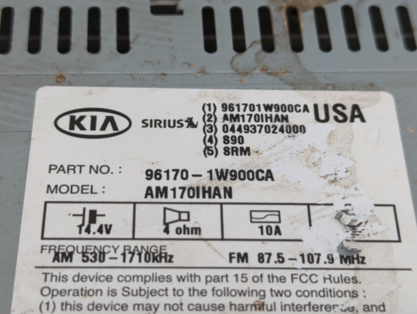 2012-2015 Kia Rio Am Fm Cd Player Radio Receiver - Oemusedautoparts1.com