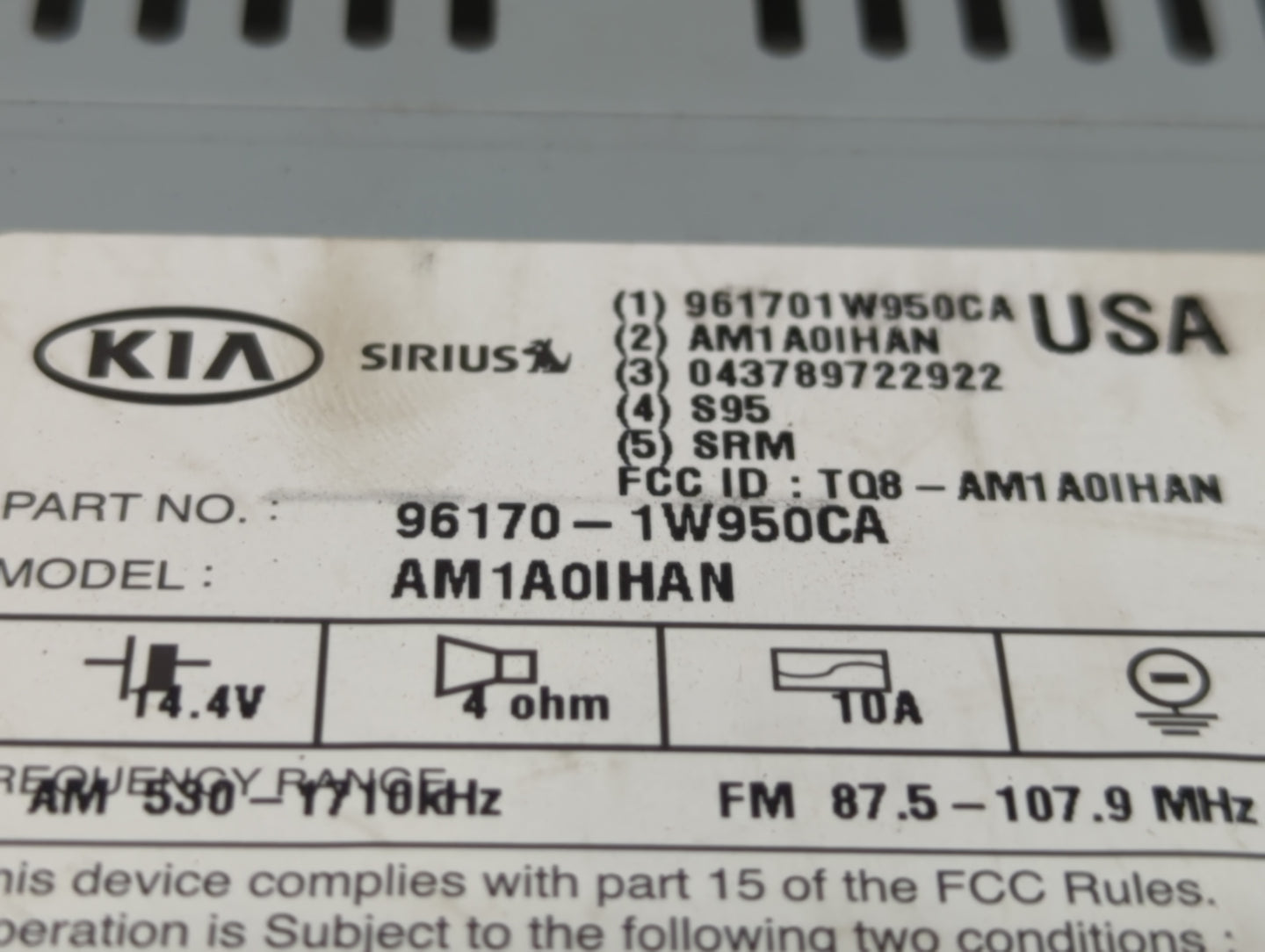 2012-2015 Kia Rio Am Fm Cd Player Radio Receiver - Oemusedautoparts1.com