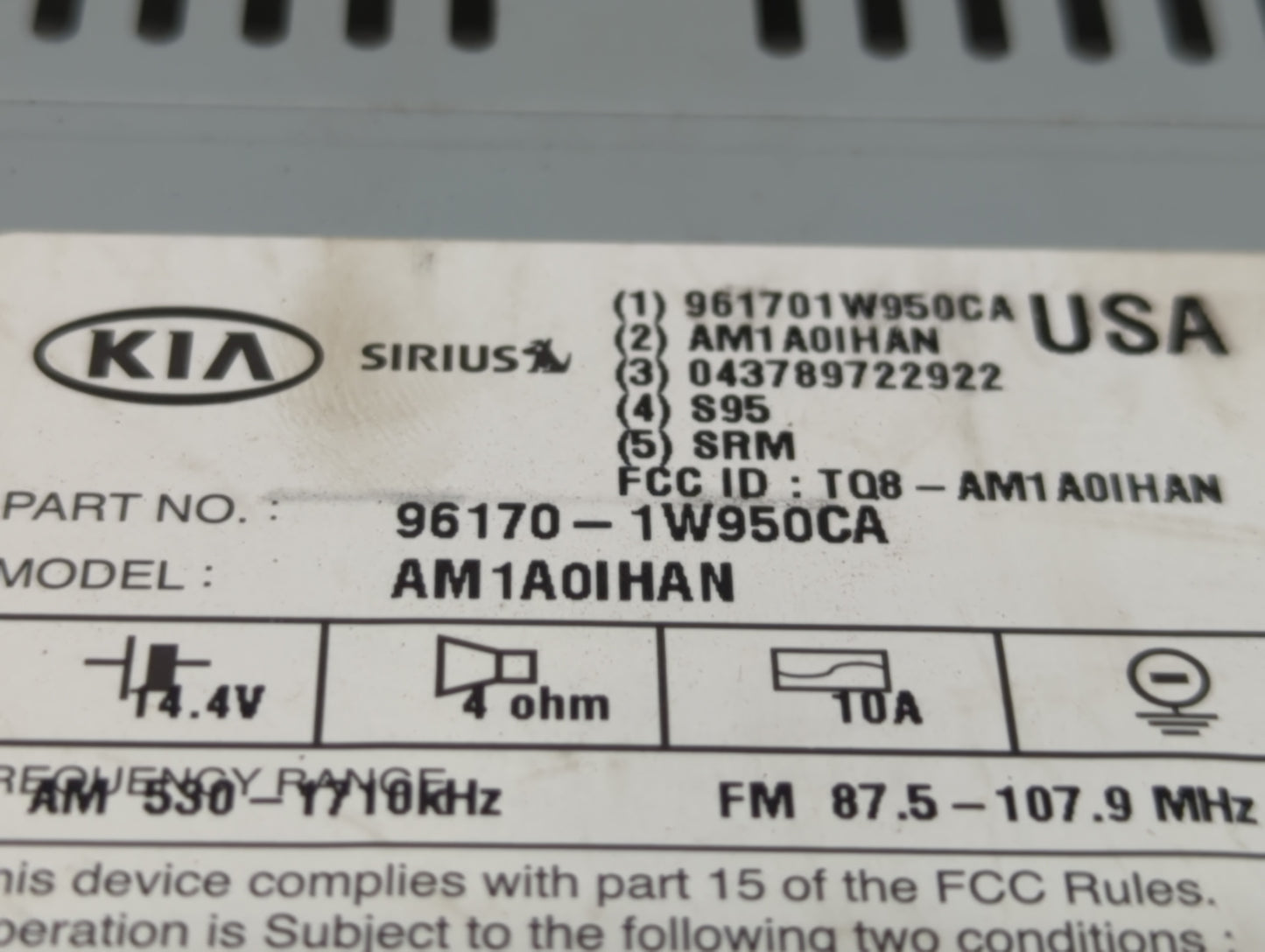 2012-2015 Kia Rio Am Fm Cd Player Radio Receiver - Oemusedautoparts1.com