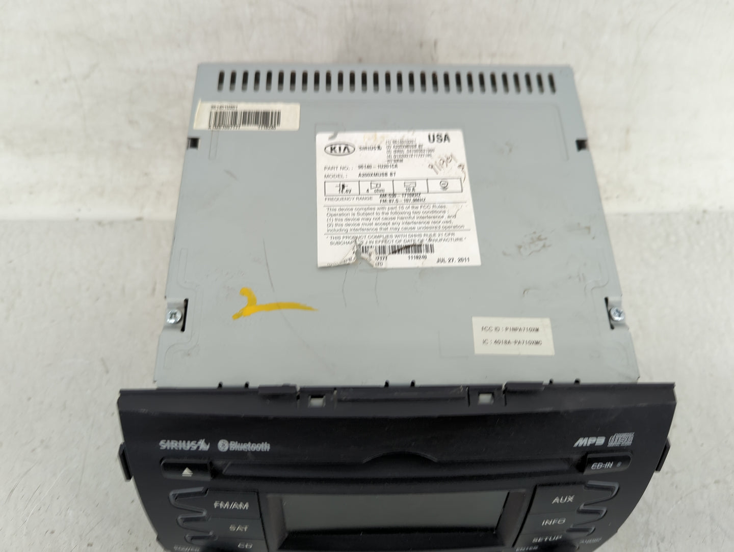 2011-2013 Kia Sorento Radio AM FM Cd Player Receiver Replacement P/N:96140-1U201CA A2002XMU56B1 Fits Fits 2011 2012 2013 OEM