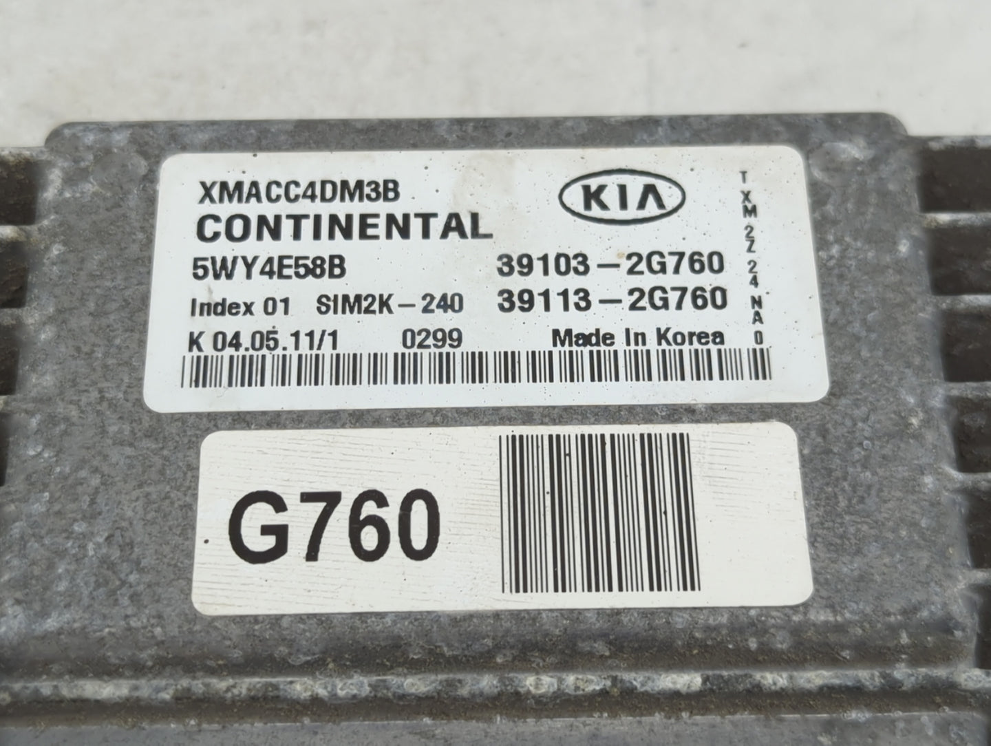 2012-2013 Kia Sorento PCM Engine Control Computer ECU ECM PCU OEM P/N:XMACC4DM3B 5WY4E58B, 39103-2G760 Fits Fits 2012 2013 O