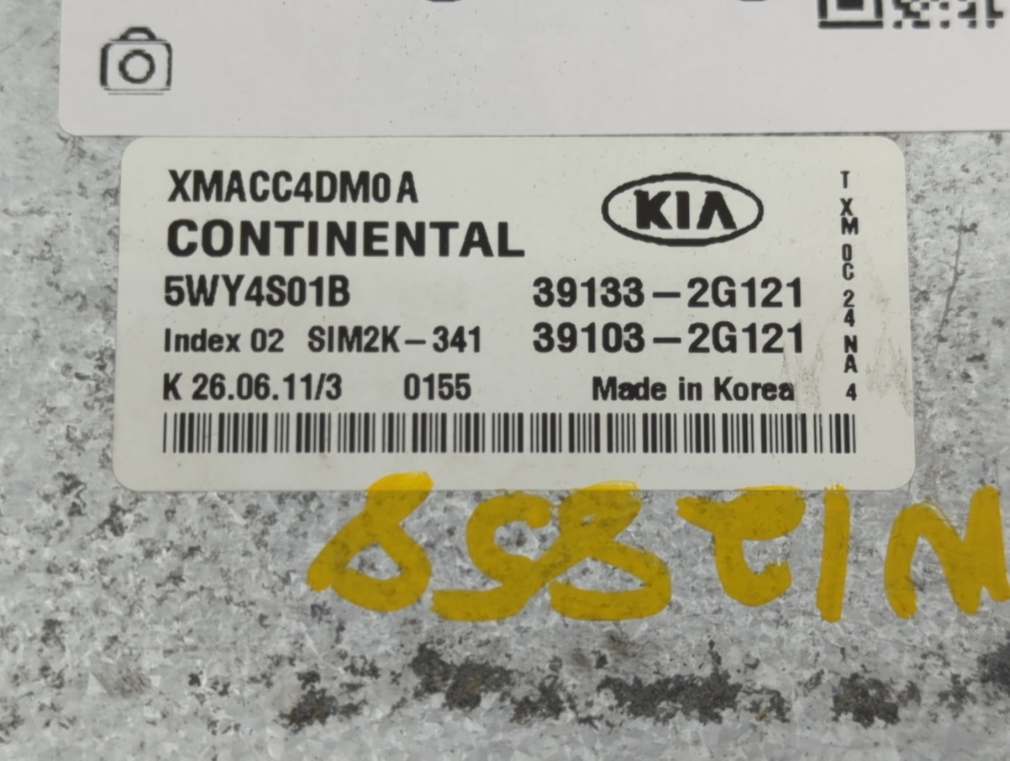 2011-2013 Kia Sorento PCM Engine Control Computer ECU ECM PCU OEM P/N:XMACC4DM0A 5WY4S01B, 39133-2G121 Fits Fits 2011 2012 2