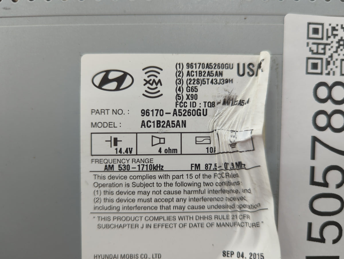 2011-2013 Kia Sorento Radio AM FM Cd Player Receiver Replacement P/N:96170A5260GU AC1B2A5AN Fits Fits 2011 2012 2013 OEM Use