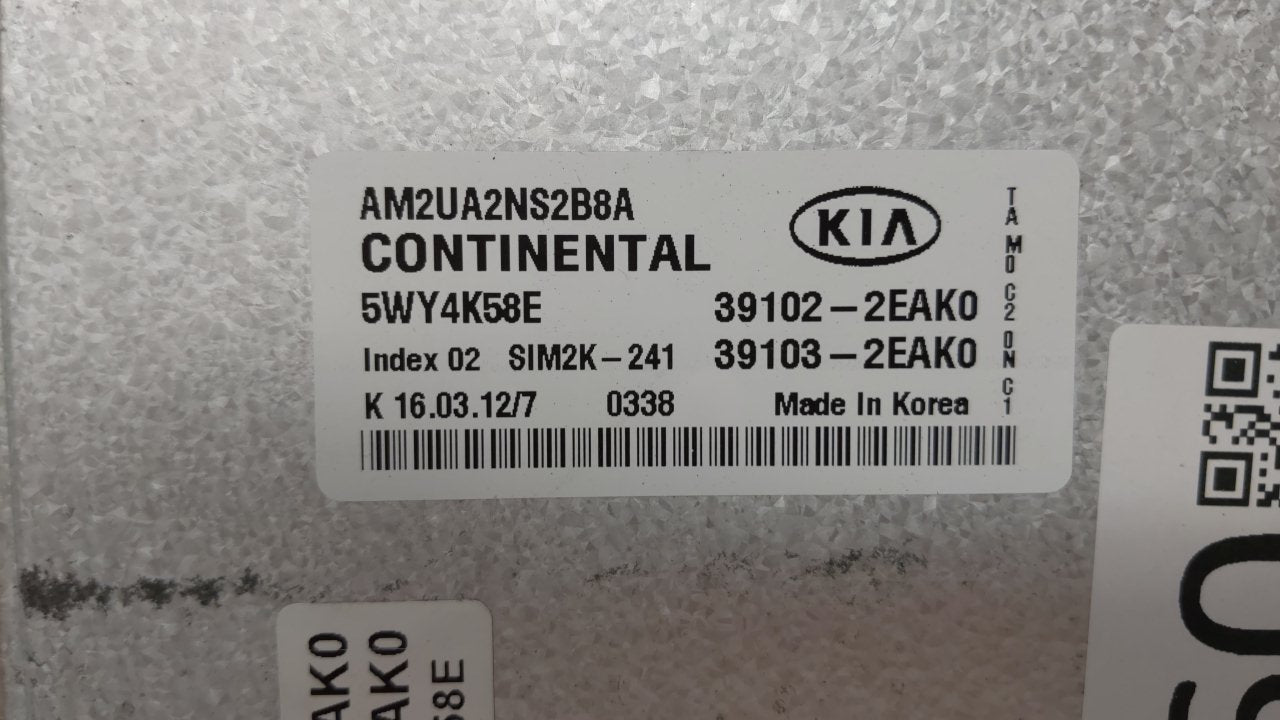 2012-2013 Kia Soul PCM Engine Control Computer ECU ECM PCU OEM P/N:39102-2EAK0 Fits Fits 2012 2013 OEM Used Auto Parts - Oem