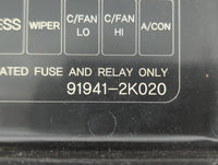 2012-2013 Kia Soul Fusebox Fuse Box Panel Relay Module P/N:91941-2K020 Fits Fits 2012 2013 OEM Used Auto Parts - Oemusedauto