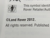 2012 Land Rover Lr4 Owners Manual Book Guide OEM Used Auto Parts - Oemusedautoparts1.com