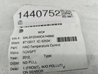 2013-2016 Land Rover Lr4 Climate Control Module Temperature AC/Heater Replacement P/N:07580-004 Fits OEM Used Auto Parts - O