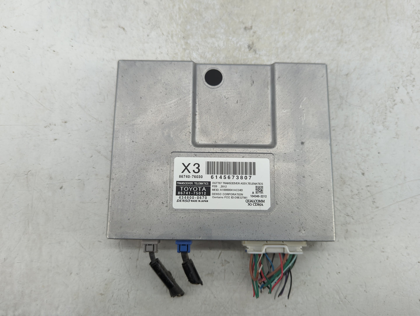 2012-2012 Lexus Ct200h Telematics Control Module 86740-76030|86741-75012 - Oemusedautoparts1.com