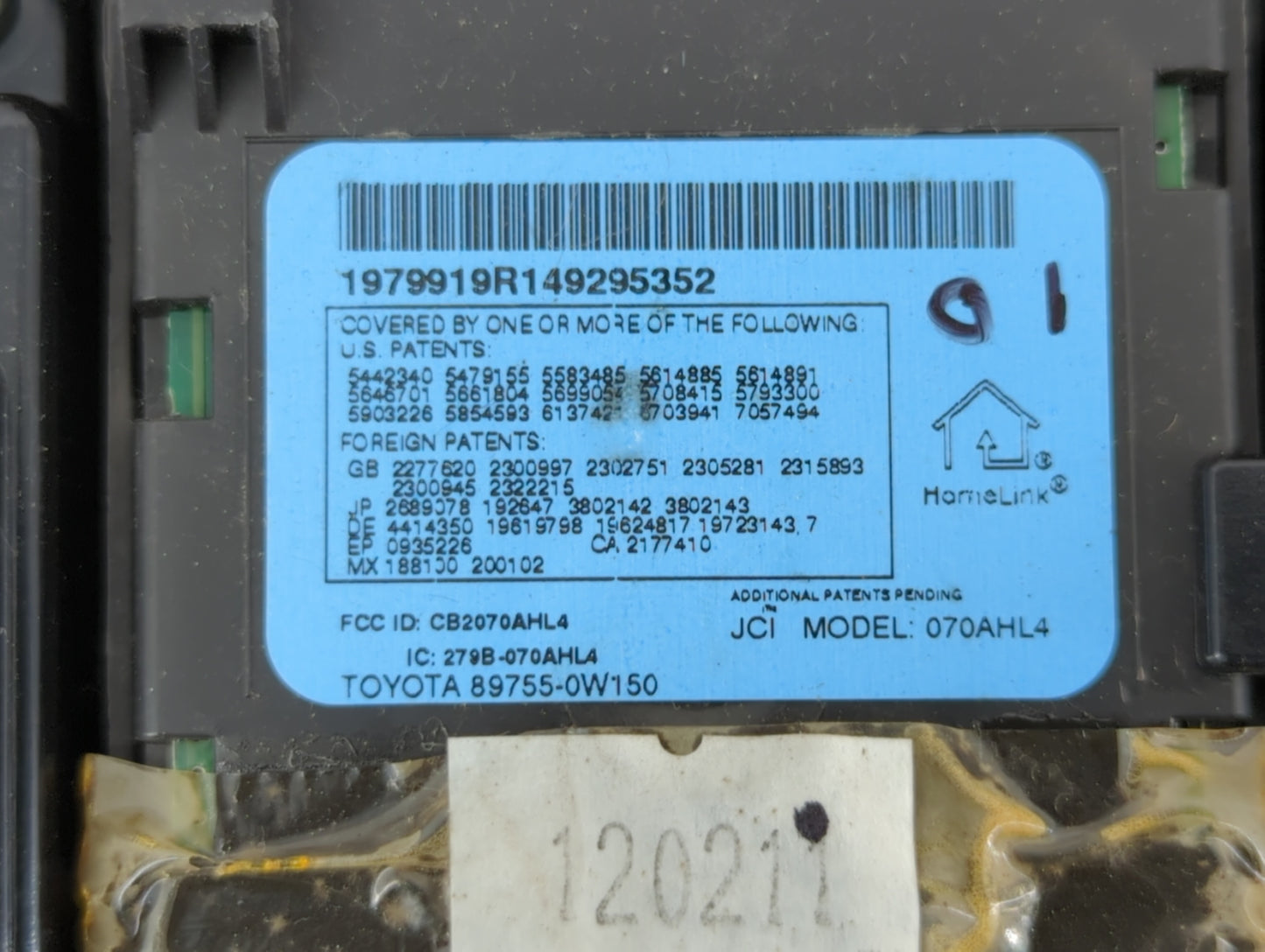 2012 Lexus Es350 Overhead Roof Console Beige - Oemusedautoparts1.com