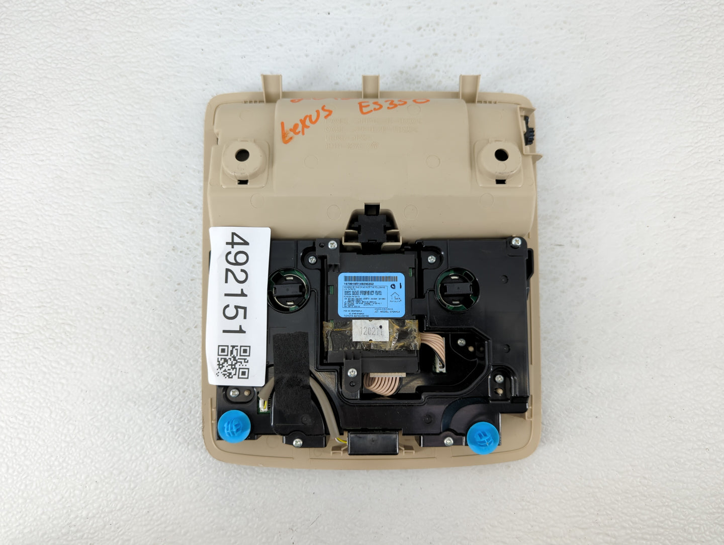 2012 Lexus Es350 Overhead Roof Console Beige - Oemusedautoparts1.com