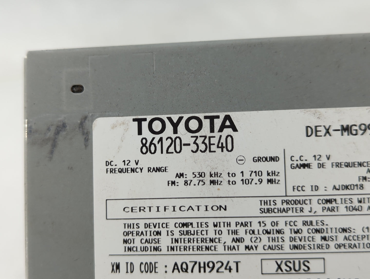 2010-2012 Lexus Es350 Radio AM FM Cd Player Receiver Replacement P/N:86120-33E40 86805-60131, 86431-33010 Fits Fits 2010 201