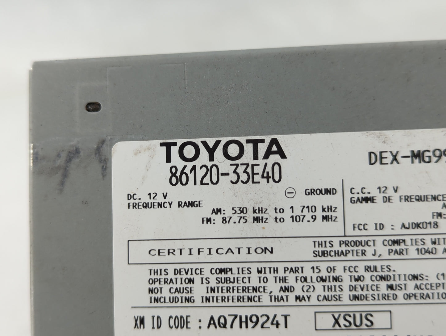 2010-2012 Lexus Es350 Radio AM FM Cd Player Receiver Replacement P/N:86120-33E40 86805-60131, 86431-33010 Fits Fits 2010 201