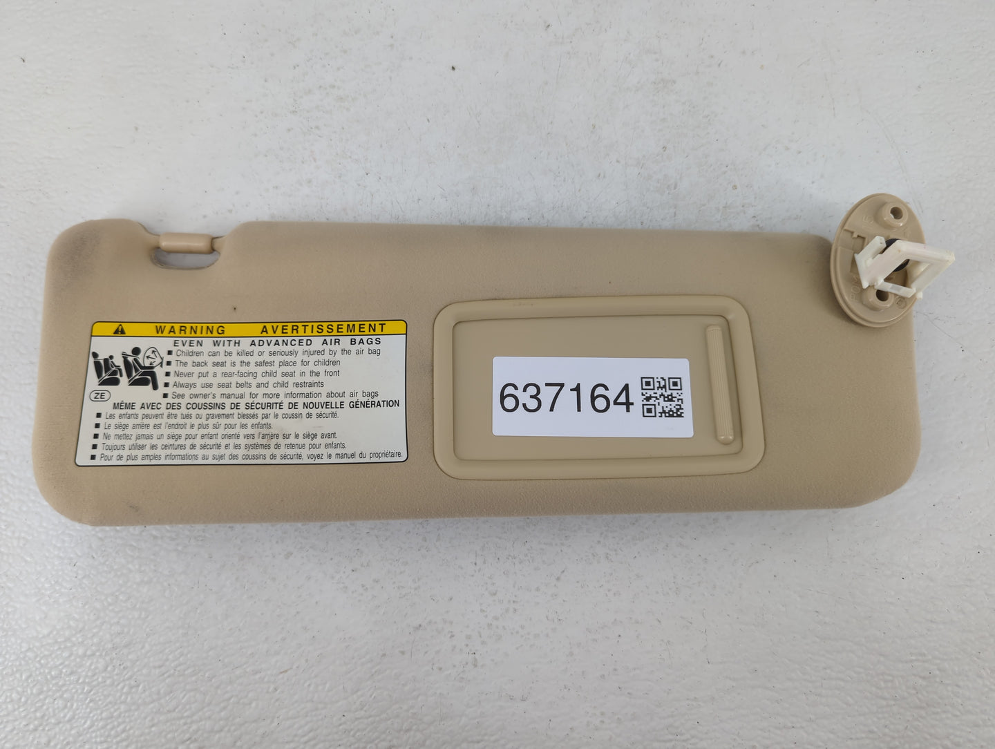 2012 Lexus Es350 Sun Visor Shade Replacement Passenger Right Mirror Fits OEM Used Auto Parts - Oemusedautoparts1.com