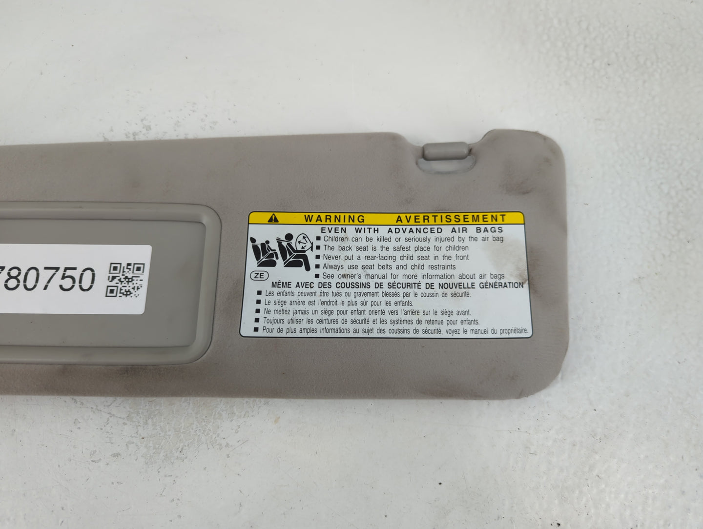 2012 Lexus Es350 Sun Visor Shade Replacement Driver Left Mirror Fits OEM Used Auto Parts - Oemusedautoparts1.com