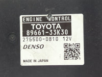2012 Lexus Es350 PCM Engine Control Computer ECU ECM PCU OEM P/N:89661-33K30 Fits OEM Used Auto Parts - Oemusedautoparts1.co