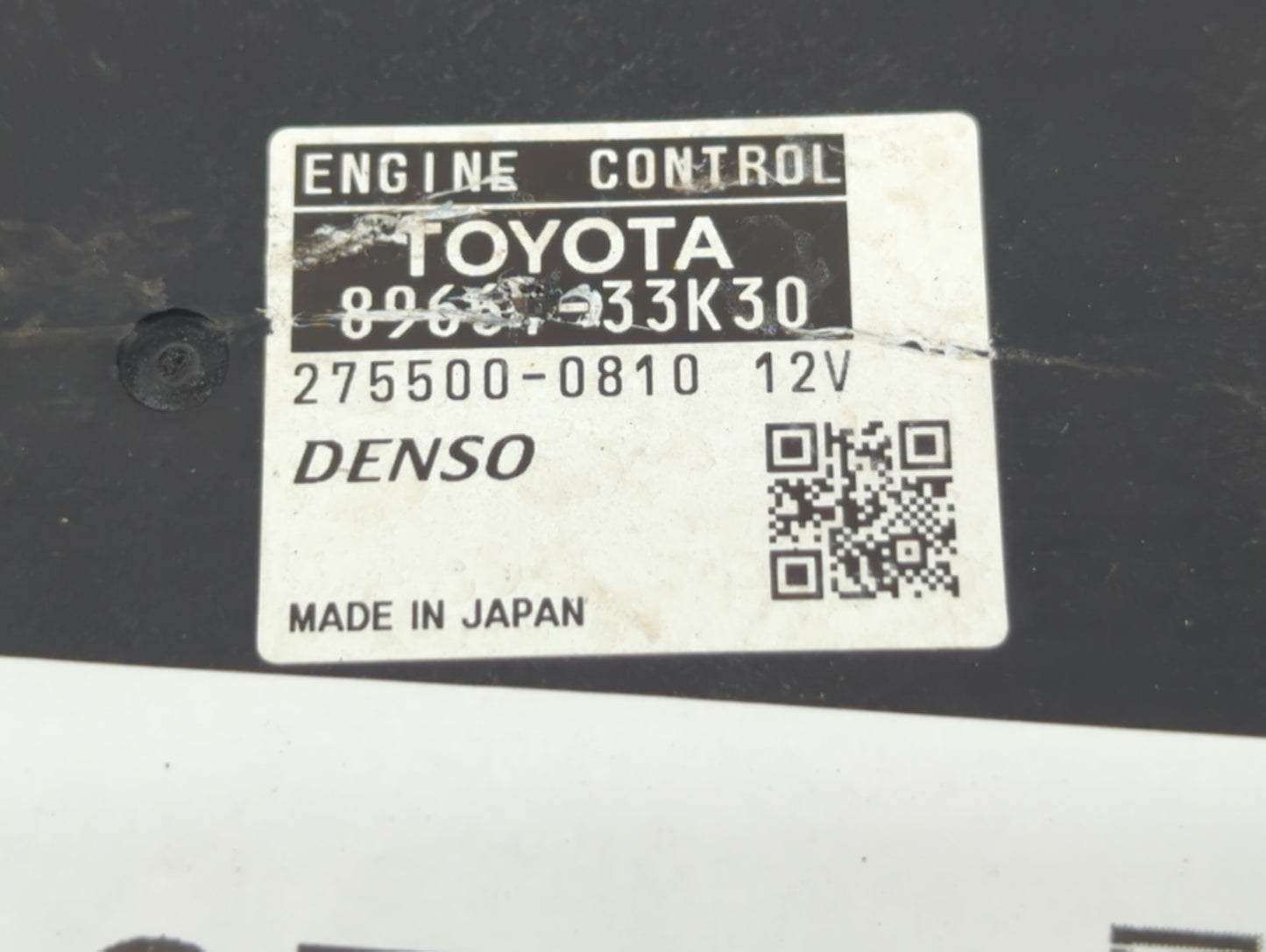 2012 Lexus Es350 PCM Engine Control Computer ECU ECM PCU OEM P/N:89661-33K30 Fits OEM Used Auto Parts - Oemusedautoparts1.co