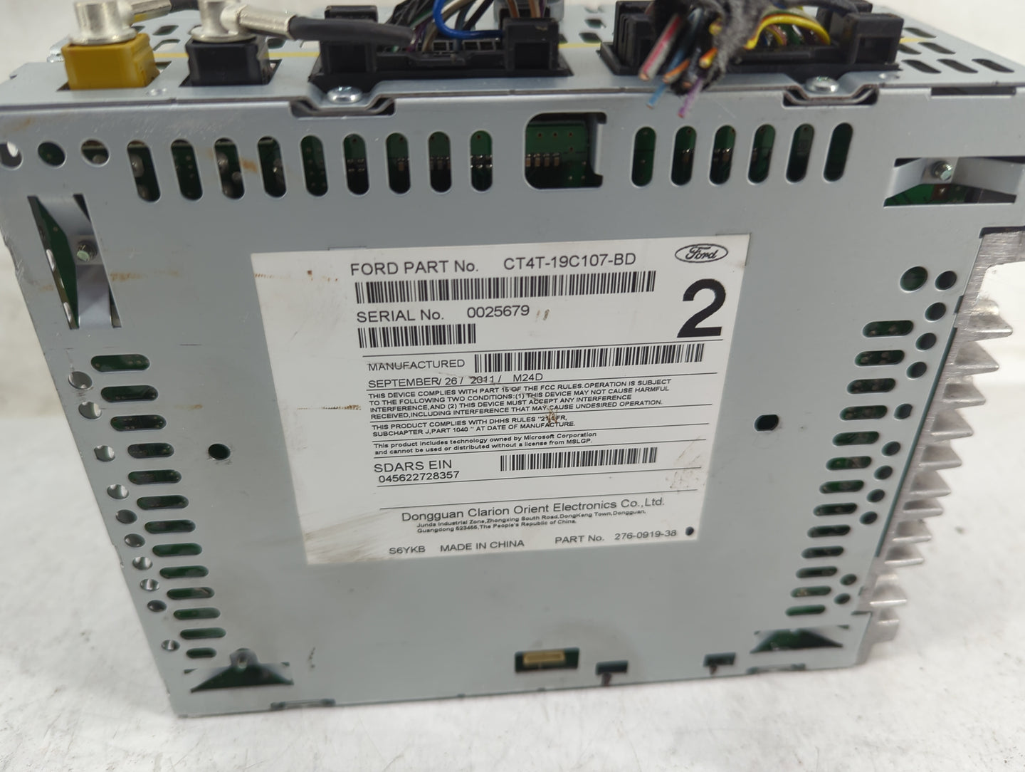 2012 Lincoln Mkx Radio AM FM Cd Player Receiver Replacement P/N:CT4T-19C107-BD Fits OEM Used Auto Parts - Oemusedautoparts1.