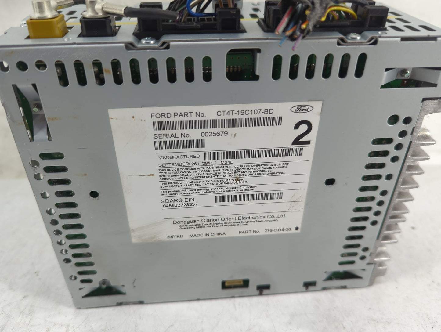 2012 Lincoln Mkx Radio AM FM Cd Player Receiver Replacement P/N:CT4T-19C107-BD Fits OEM Used Auto Parts - Oemusedautoparts1.