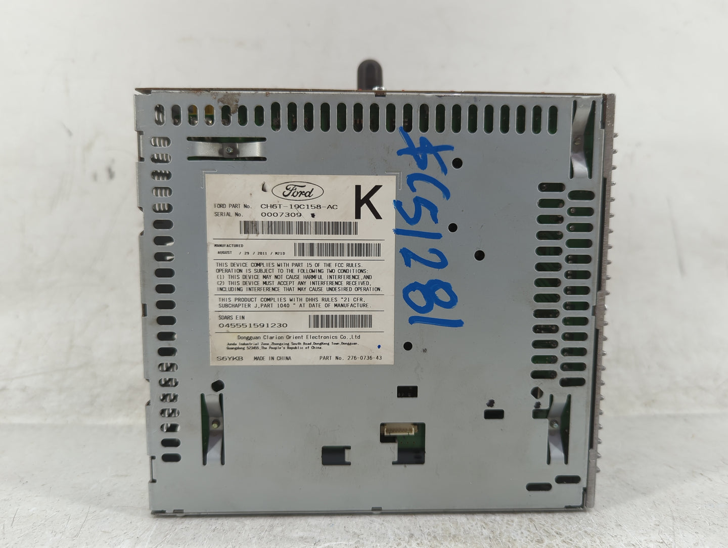 2012 Lincoln Mkz Radio AM FM Cd Player Receiver Replacement P/N:CH5T-19C158-AC Fits OEM Used Auto Parts - Oemusedautoparts1.