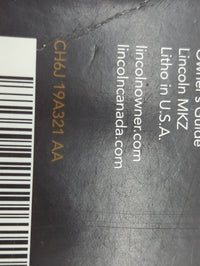 2012 Lincoln Mkz Owners Manual Book Guide P/N:CH6J 19A321 AA OEM Used Auto Parts - Oemusedautoparts1.com