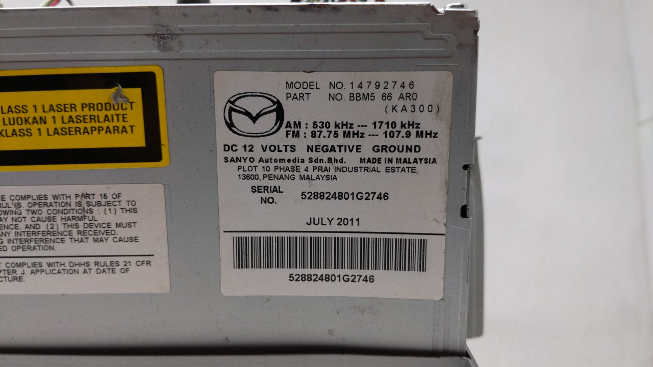 2012-2013 Mazda 3 Am Fm Cd Player Radio Receiver - Oemusedautoparts1.com