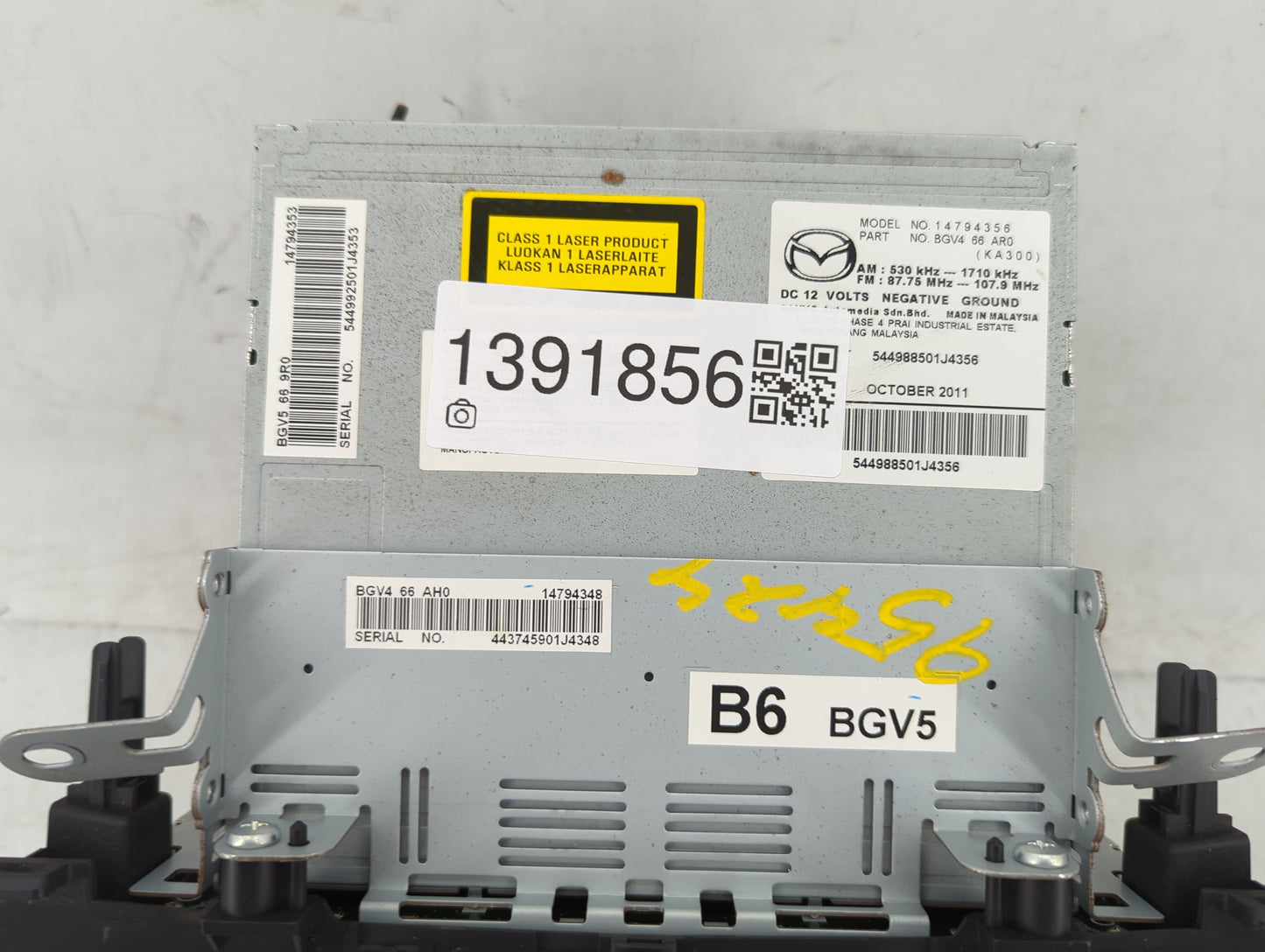 2012-2013 Mazda 3 Radio AM FM Cd Player Receiver Replacement P/N:BGV4 66 AR0 14794348, BGV4 66 AH0 Fits Fits 2012 2013 OEM U