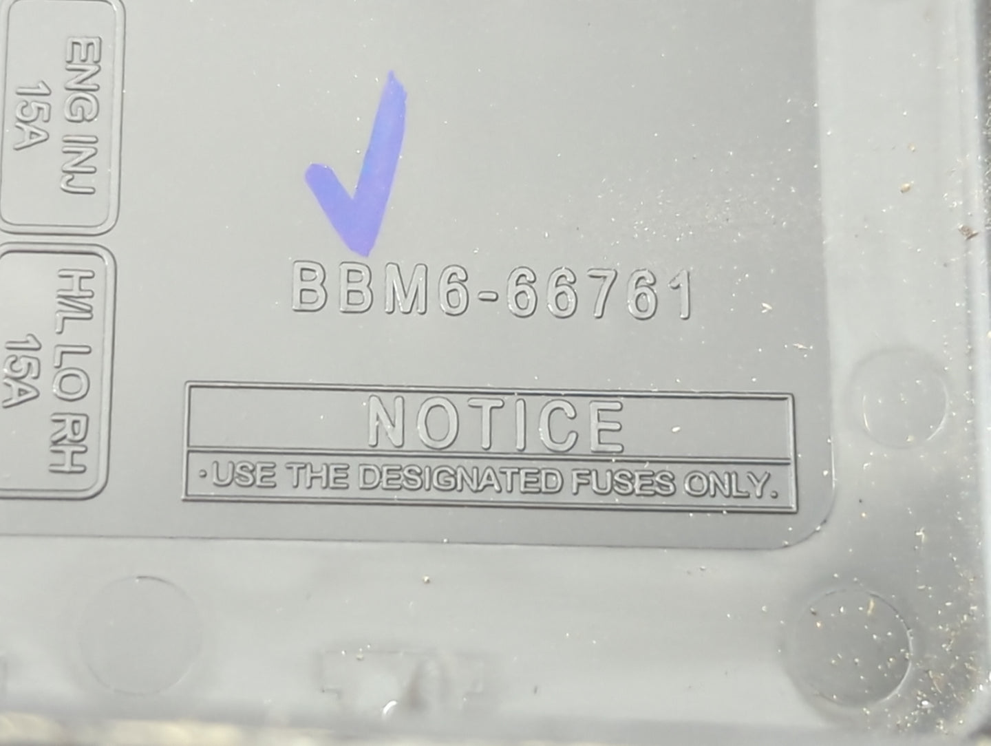 2012 Mazda 3 Fusebox Fuse Box Panel Relay Module P/N:BBM6-66761 Fits OEM Used Auto Parts - Oemusedautoparts1.com